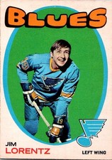VINTAGE HOCKEY CARD 1971-72 OPC O-Pee-Chee  Jim Lorentz St. Louis Blues NO257