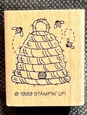 Stampin' Up Bee Hive 1999 Insects Bugs Rubber Stamp Wood Mounted