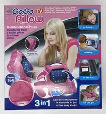 Pink GoGo ~3 In 1~ Travel Pillow, Neck Pillow & Tablet Holder Pillow - New!