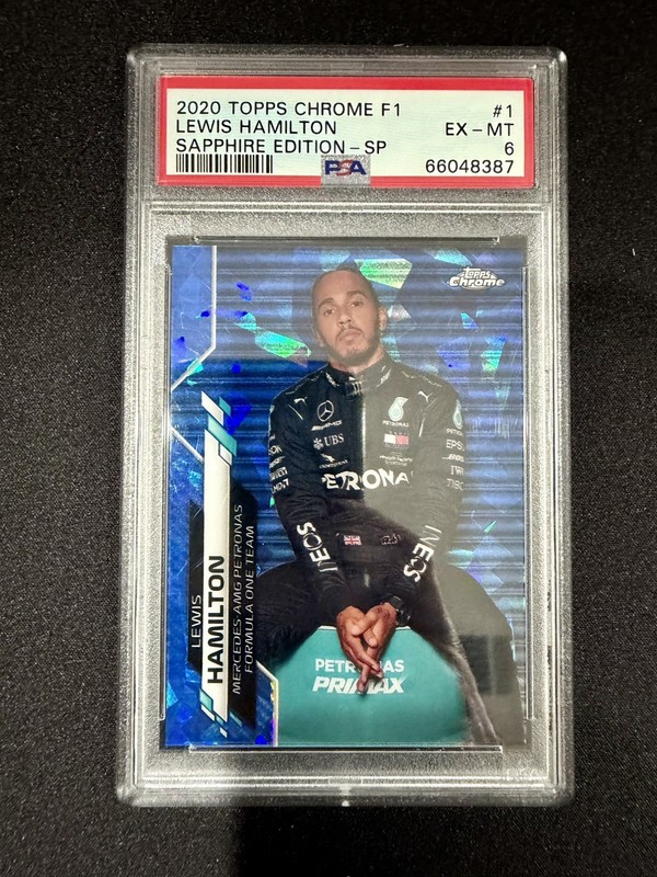 2020 Topps Chrome Sapphire F1 Formula 1 Lewis Hamilton Variation IV SP PSA 6 #1