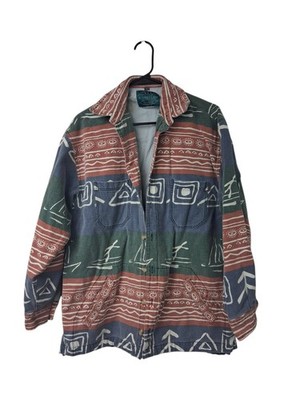 As Is**  Vintage John F Gee Sportswear  Western Aztec Shirt Jacket Men's L (44) 