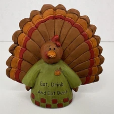 Suzi Skoglund Thanksgiving Turkey Figurine Eat Drink and Eat Beef 3”
