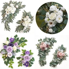 2 Pcs Wedding Arch Flowers Set Wedding Decor Garland Artificial Flower Swag