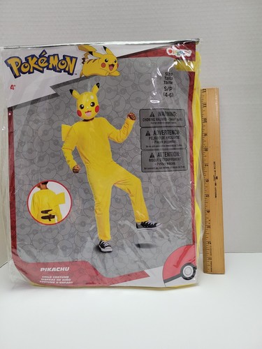 Pokemon PIKACHU Kids Halloween Soft Costume & Mask Child Size 4-6 Small - NEW - Picture 2 of 10