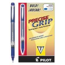 Pilot, Precise Grip Liquid Ink Rolling Ball Stick Pens, Bold Point 1 mm, Blue...