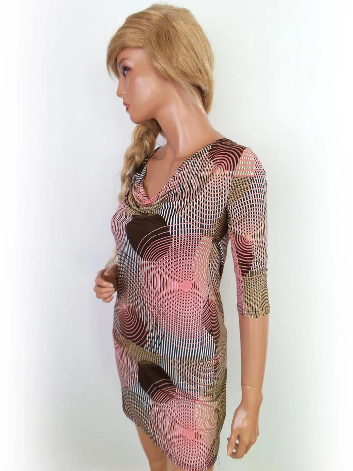 Paper Sun Vintage  Größe S Puderrosa Kurz Minikleid Kleid Manche 3/4 - Bild 2 von 4