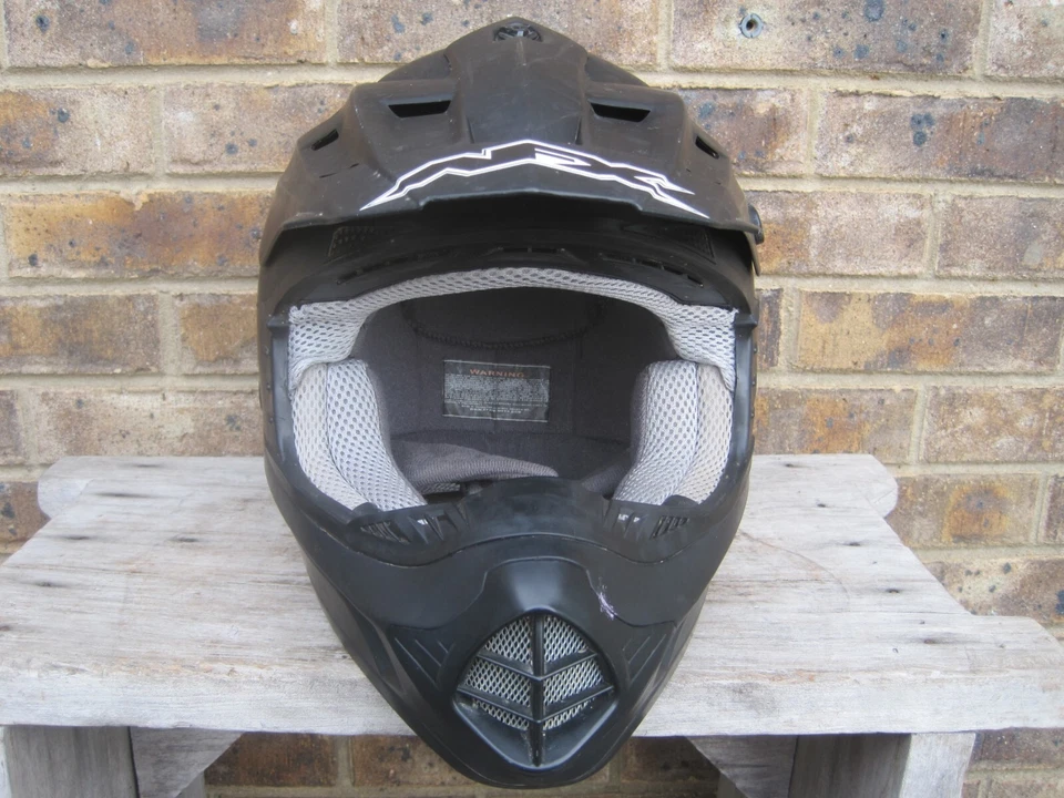 Casco facial completo AFX MotoCross Racing talla mediana 58-59 CM + visera negro mate Foto 2 de 4