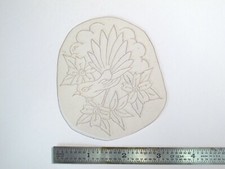 vtg 1960s 1970s Tattoo Flash acetate stencil Bird 3 flowers and cloud signed BR1