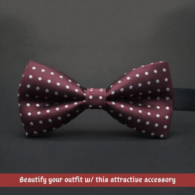 maroon polka dot bow tie