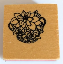 Sponge/Rubber Stamp "Basket of Flowers"