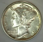 1942 Mercury Silver Dime 10c US Type Coin Uncirculated 10 Cents BU