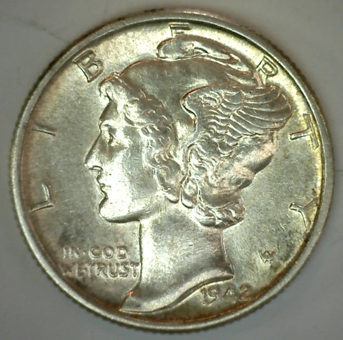 1942 Mercury Silver Dime 10c US Type Coin Uncirculated 10 Cents BU