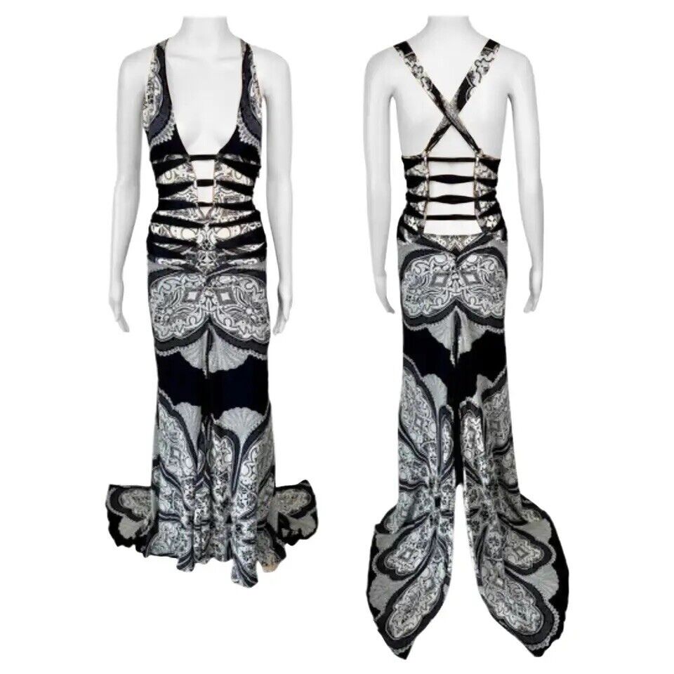 Tom Ford for Gucci Cruise 2004 Plunging Cutout Strappy Silk Tom Ford for Gucci Cruise 2004 Plunging Cutout Strappy Silk