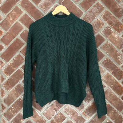 Abercrombie Fitch Cable Wedge Mockneck Sweater Womens Size Medium