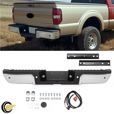 #ad Rear Step Bumper Assembly For 2008 2016 Ford F 250 F 350 Super Duty Chrome Steel $166.99