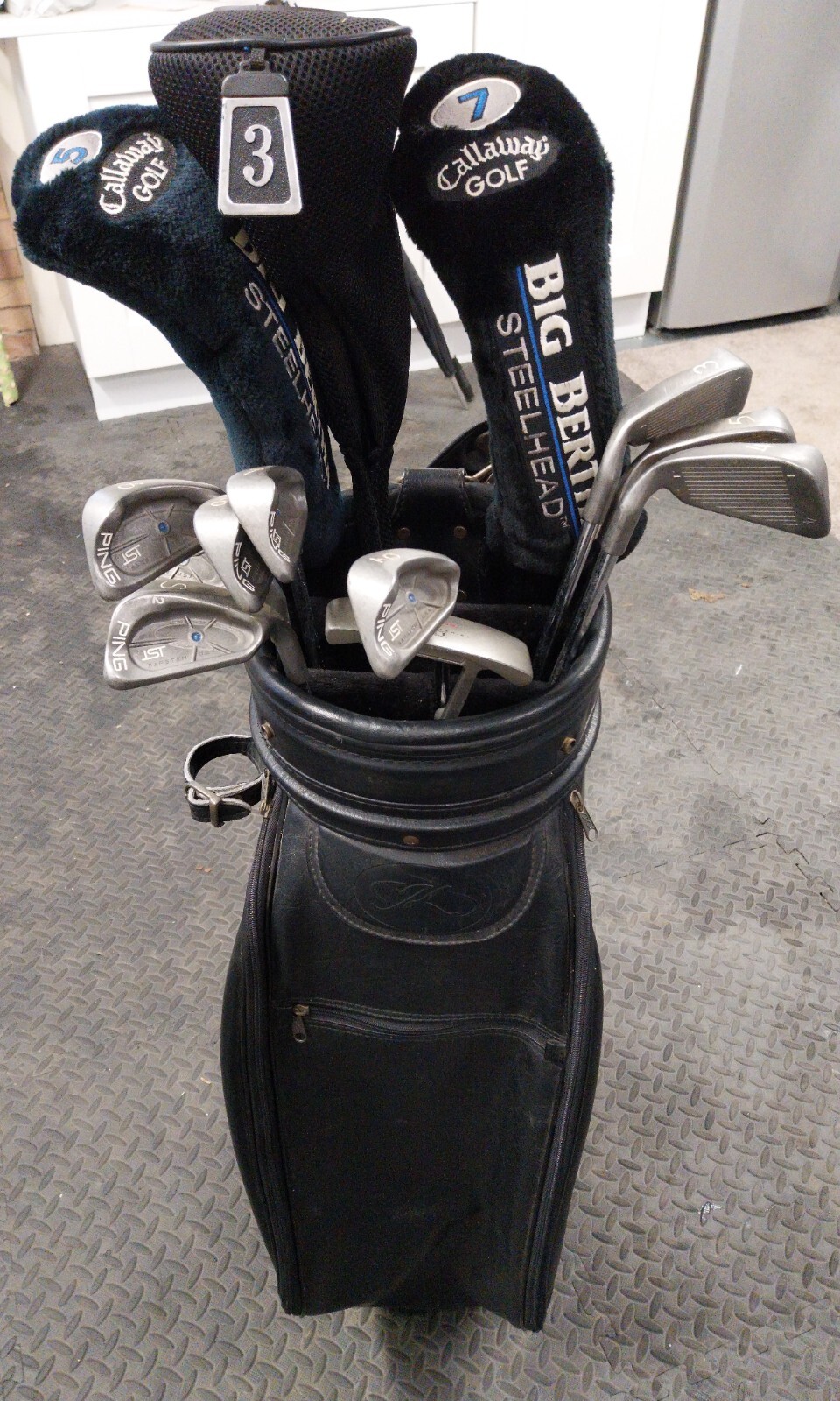 Ping Golf Clubs with Sand & Pitching Wedges. Hippo & Big Bertha Drivers