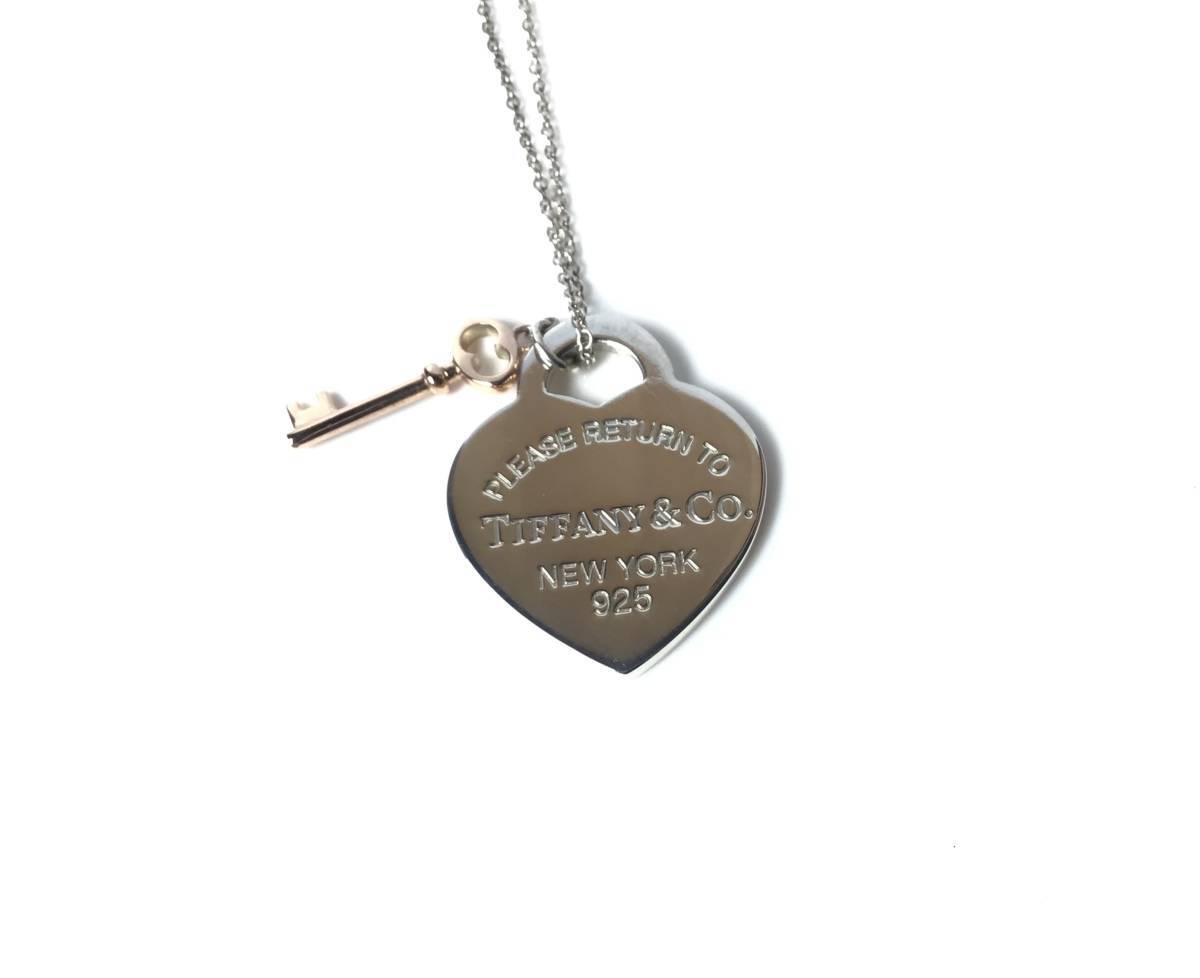 TIFFANY&Co. Necklace Ag925 Return to Heart Key Metal 42.4cm Boxed