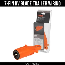 CURT 7 Pin RV Blade Trailer Wiring Towing Vehicle Socket Tester Orange 58273