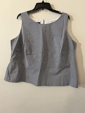 New Talbots Tank Top Women's 20WP Gingham Check Peplum Lined Side Zip Keyhole