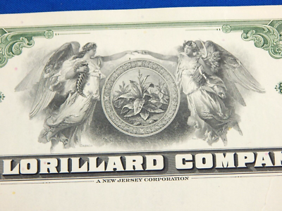 P. Lorillard (Tobacco) Company Stock Certificate New Jersey 1959