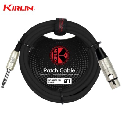 Kirlin 6FT 1/4'' TRS To XLR Female 24AWG Patch Cable MP-484 PR-06/BK