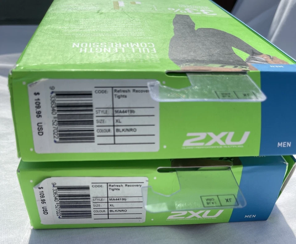 X2 Brand New With Tags 2XU Men's Refresh Recovery Compression Tights Size XL - Image 2 of 2