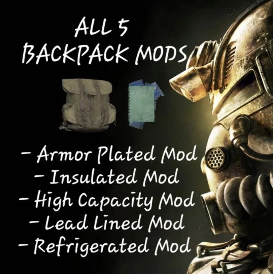 Fallout 76 Xbox Items! All 5 Backpack Mod Plans!