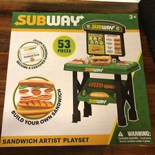 Subway Pretend Play Food Sandwich Maker Playset-53 Pretend Money New Kitchen