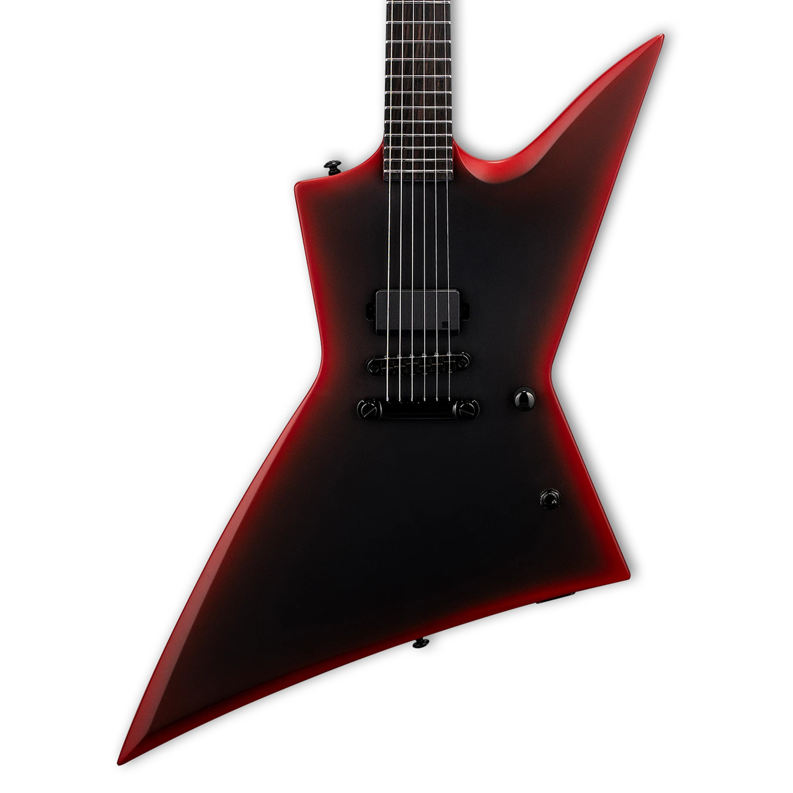 ESP LTD EXL Black Metal 6-String Electric Guitar - Black Red Burst Satin