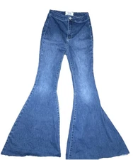 Free People Women's Just Float On Flare Jerico Blue Jeans Size 25 EUC