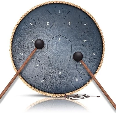 Steel Tongue Drum 13 Notes 12 Inch D-Key Panda Balmy Drum Percussion Instrument