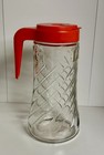 Tang! Clear Glass Pitcher 1L Orange Lid & Handle Swirl Pattern Vintage — photo 2