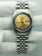 Vintage Seiko 5 Golden Sunburst Dial 7s26-00X0 Automatic Men's Watch Japan Made