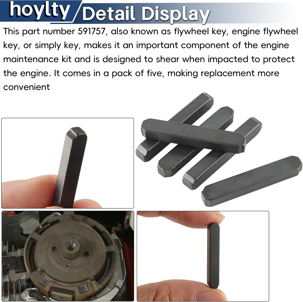 5 PCS Flywheel Key 591757 Fits Briggs Stratton Lawn Garden Engine