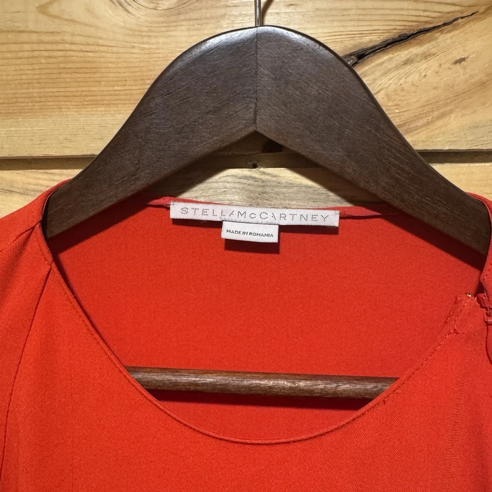 Stella McCartney Crepe Cape Dress Red Women’s Size 42Eu/10-12 USA - Image 3 of 4