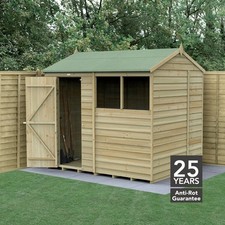 Image of Forest 4Life 8x6 Reverse Apex Shed Single Door 2 Window Garden Storage Free Del