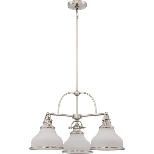 Grant Chandelier 3 Light-Brushed Nickel Finish    -Traditional Installation - Picture 10 of 12
