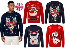 Christmas Xmas Jumper Mens Knitted Novelty Boys Sweater Warm Top Jumpers UK NEW