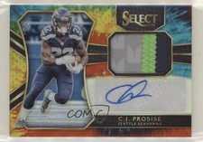 2016 Panini Select Rookie Materials Tie-Dye Prizm /25 CJ Prosise #RM-CJ Auto 3c2