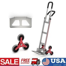 Heavy Duty Stair Climbing Hand Truck 330 lbs Capacity w/ Dual Handles 6 Wheels