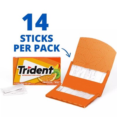 Trident Chewing Gum, Tropical Twist, 14.0 ea 2pk