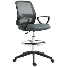 Image of Vinsetto Draughtsman Chair Tall Office Chair with Adjustable Height Grey
