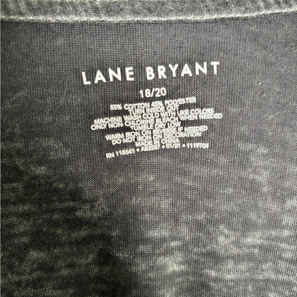 Lane Bryant Dark Gray Janis Joplin V Neck Tee 18/20 View 6