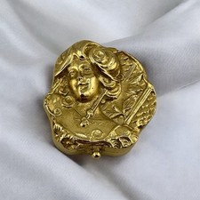 Vintage Estee Lauder Private Collection Solid Perfume Compact Art Nouveau Lady