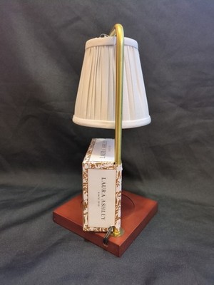 NEW Laura Ashley Flameless Candle Warmer Wood Base Beige Shade | eBay