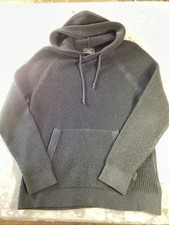 Abercrombie  Fitch Hoodie Women  s Large Black Knit Hooded Sweatshirt Soft A F
