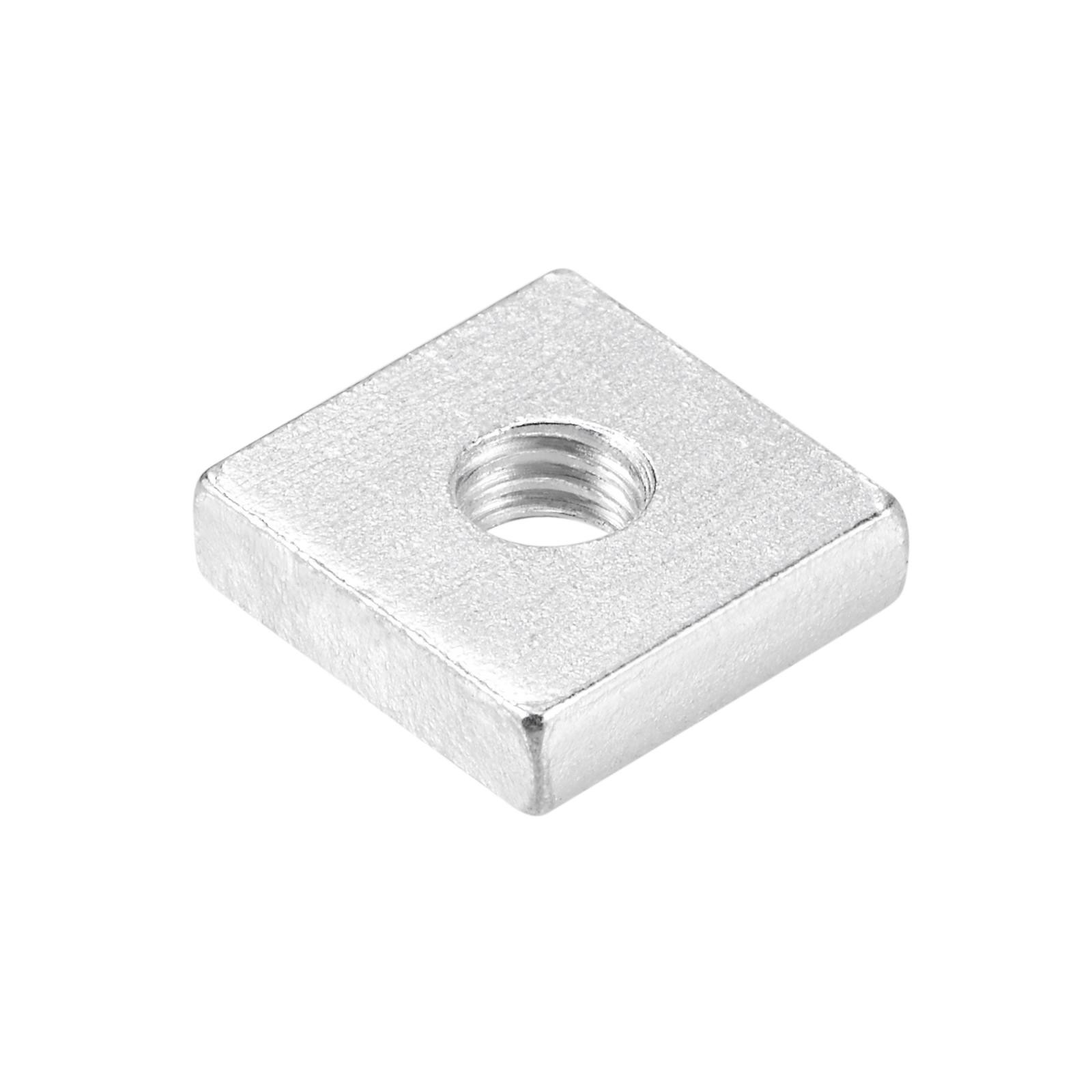 25pcs Square Nuts M6x15mmx4mm Zinc-Plated Metric Coarse Thread Assortment Kit