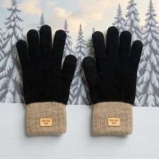 Womens Thermal Touchscreen Winter Finger Driving Knit Gloves One Size Black NWT