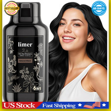 Limer Hair Dye Shampoo Natural Black, 3 in 1 Hair Color for Gray Coverage Men...