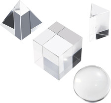 K9 Optical Crystal Photography Prism Set - 4 Pack with 50Mm Crystal Ball, Cube,